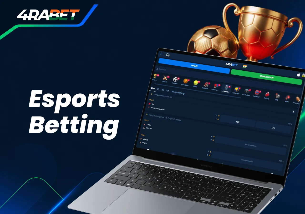 4rabet esports betting markets and competitive gaming events